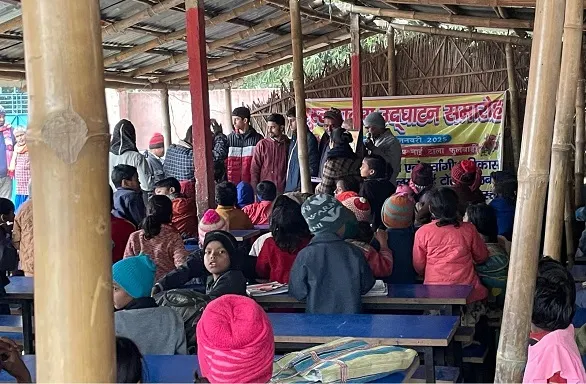 Library inauguration at Primary School Fulbari, Nai Tola. This
                  school is serving areas with a literacy rate of around 20%. They
                  have struggled to have access to educational resources until
                  very recently.