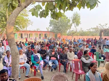 Social awareness program with villagers at Middle School Fulbari