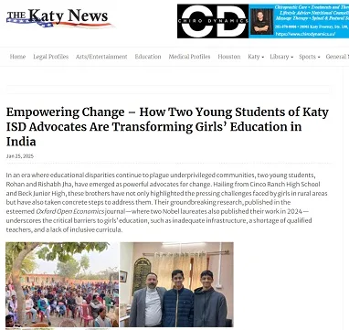 The Katy News is a local newspaper publishing online.