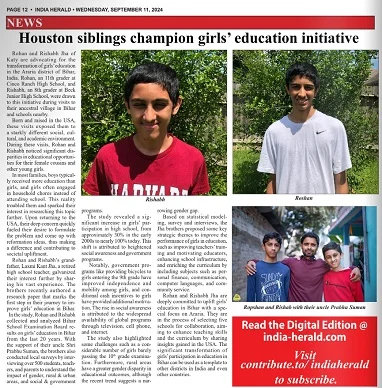 Indian Herald is a leading newspaper for the South Asian community in
                  Houston.
